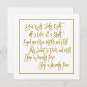 クリスマスカロル歌詞静か夜金ゴールド白 シーズンカード (正面/裏面)