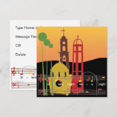 クリスマスカロル静かスカード/招待状 招待状 (正面/裏面)