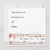 クリスマスカロル静かスカード/招待状 招待状 (裏面)