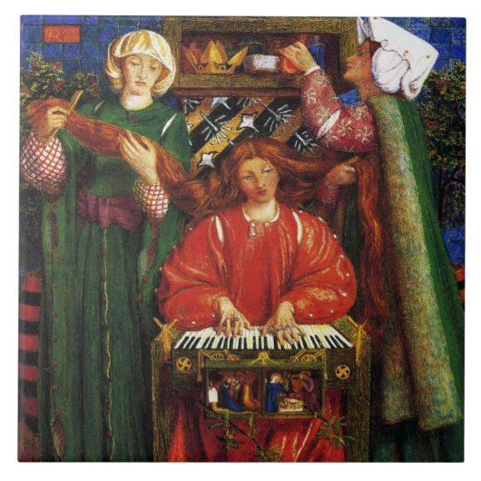 クリスマスカロル(クリスマス) (Dante Gabriel Rosseti) タイル (正面)