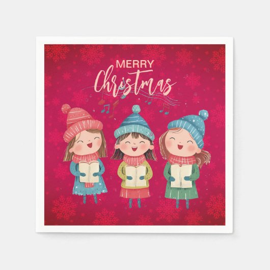 クリスマスカロル スタンダードカクテルナプキン (正面)