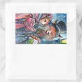 クリスマスカロル 長方形シール (バッグ)