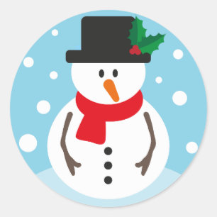 クリスマスカワイトフェスティバル漫画雪だるま ラウンドシール