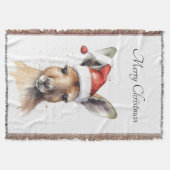 クリスマスカンガルー、カスタマイズ可能 スローブランケット (正面)