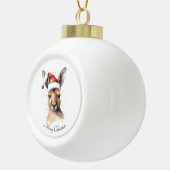 クリスマスカンガルー、カスタマイズ可能 セラミックボールオーナメント (右)