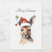 クリスマスカンガルー、カスタマイズ可能 フードラベル (シングルラベル)