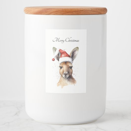 クリスマスカンガルー、カスタマイズ可能 フードラベル (正面)