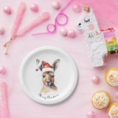 クリスマスカンガルー、カスタマイズ可能 ペーパープレート (パーティー)