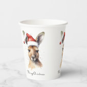 クリスマスカンガルー、カスタマイズ可能 紙コップ (正面)