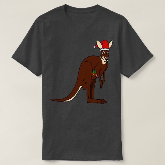 クリスマスカンガルー Tシャツ (デザイン正面)