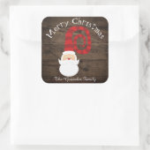 クリスマスカントリーウッドサンタ素朴 スクエアシール (バッグ)