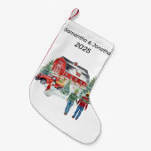 クリスマスカントリーバーンウィンター スモールクリスマスストッキング (正面 (吊り時))