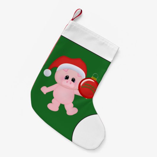 クリスマスカントリーピグホリデイストッキング スモールクリスマスストッキング (正面 (吊り時))