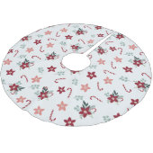 クリスマスカントリーフローラホリデーツリースカート ブラッシュドポリエステルツリースカート (アングル)