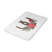 クリスマスカントリーホースシューポインセチア バスマット (アングル)