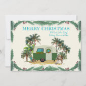 クリスマスカンパートロピカルパームツリーズホリデーカード 招待状 (正面)