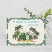 クリスマスカンパートロピカルパームツリーズホリデーカード 招待状 (スタンド正面)