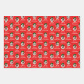 クリスマスカヴァリエスパニエル犬オーナメントギフト紙 ラッピングペーパーシート (正面3)