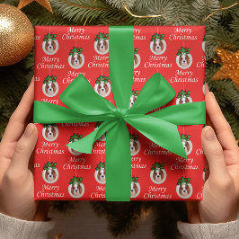 クリスマスカヴァリエスパニエル犬オーナメントギフト紙 ラッピングペーパー