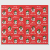 クリスマスカヴァリエスパニエル犬オーナメントギフト紙 ラッピングペーパー (フラット)