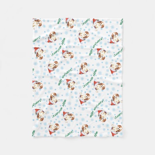 クリスマスカヴァリエ フリースブランケット (正面)