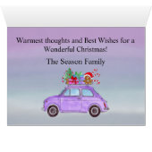 クリスマスカーのカスタマイズ可能な写真カード (内部横(下))