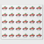 クリスマスカーを運転するアイルランドのウルフハウンド ラッピングペーパー (フラット)