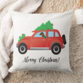 クリスマスカーを運転するビズラ犬 クッション (ブランケット)