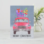 クリスマスカーカスタマイズ可能な写真 シーズンカード (スタンド正面)