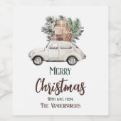 クリスマスカーカスタムのホリデーウォーター色 ワインラベル (シングルラベル)