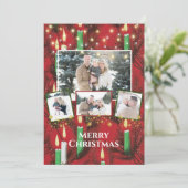 クリスマスカーカスタムドの写真ヴィンテージの背景 シーズンカード (スタンド正面)