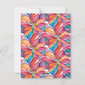 クリスマスカーカラフルド水彩ポインセチア シーズンカード (裏面)