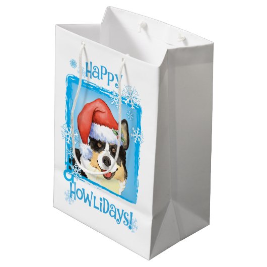 クリスマスカーディガンウェルシュコーギー ミディアムペーパーバッグ (裏面アングル)