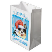 クリスマスカーディガンウェルシュコーギー ミディアムペーパーバッグ (正面アングル)