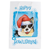 クリスマスカーディガンウェルシュコーギー ミディアムペーパーバッグ (裏面)