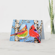 クリスマスカーディナルズのホリデーカード