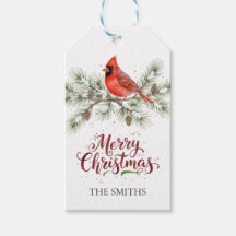 クリスマスカーディナルホリデーギフトタグ