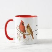 クリスマスカーディナル鳥 ホリデー野生動物 マグカップ (左)