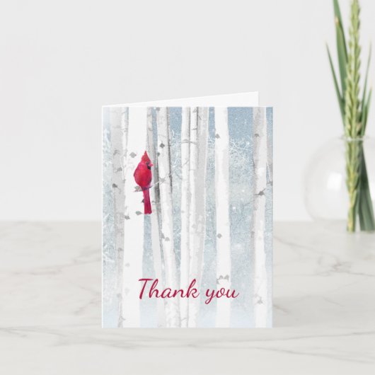 クリスマスカーディナル　あなたが私たちに与えてくれた祝福に感謝 カード (正面)