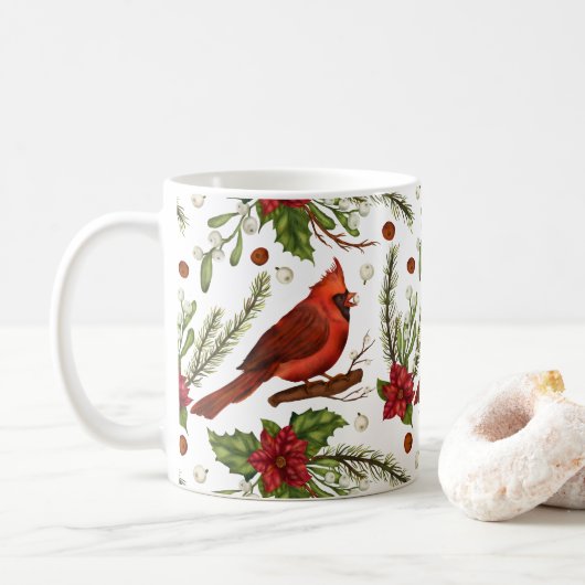 クリスマスカーディナル コーヒーマグカップ (ドーナツ)