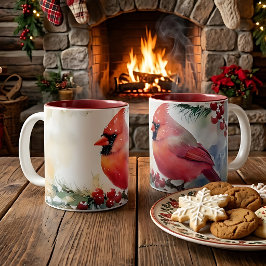 クリスマスカーディナル ツートーンマグカップ