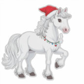 クリスマスカートゥーンの馬 シール (正面)