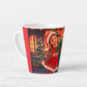 クリスマスカートゥーン踊りプリンセスラテマグカップ カフェラテマグ (左アングル)