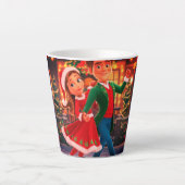 クリスマスカートゥーン踊りプリンセスラテマグカップ カフェラテマグ (正面)