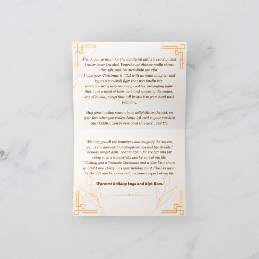 クリスマスカードありがとう サンキューカード (内部)