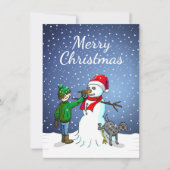 クリスマスカードから雪だるまメリークリスマス シーズンカード (正面)