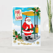 クリスマスカードがそりを燃やすおもしろい シーズンカード (正面)