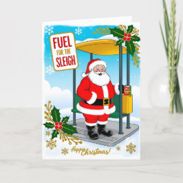 クリスマスカードがそりを燃やすおもしろい シーズンカード