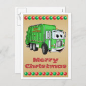 クリスマスカードごみトラック漫画 シーズンポストカード (正面/裏面)