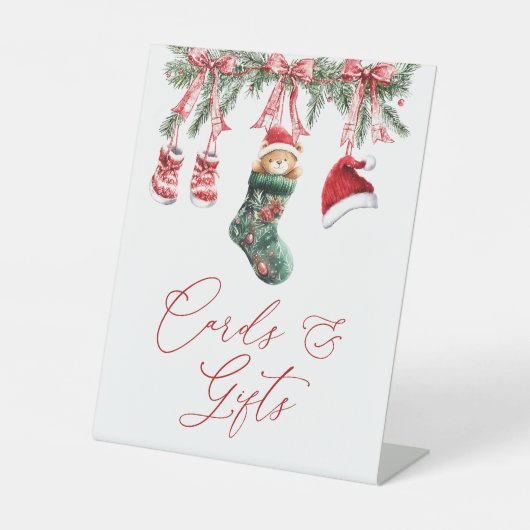 クリスマスカードとギフトテーブルテントサイン 台座サイン (正面)